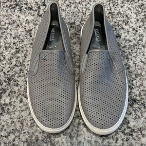 Michael Kors Gray Perforated Slip-On Loafers